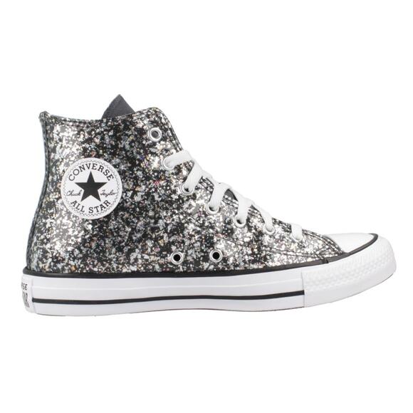 NWT Converse Unisex Big Kid Chuck Taylor All Star Glitter Sneaker, Black 4.5 - Picture 1 of 7